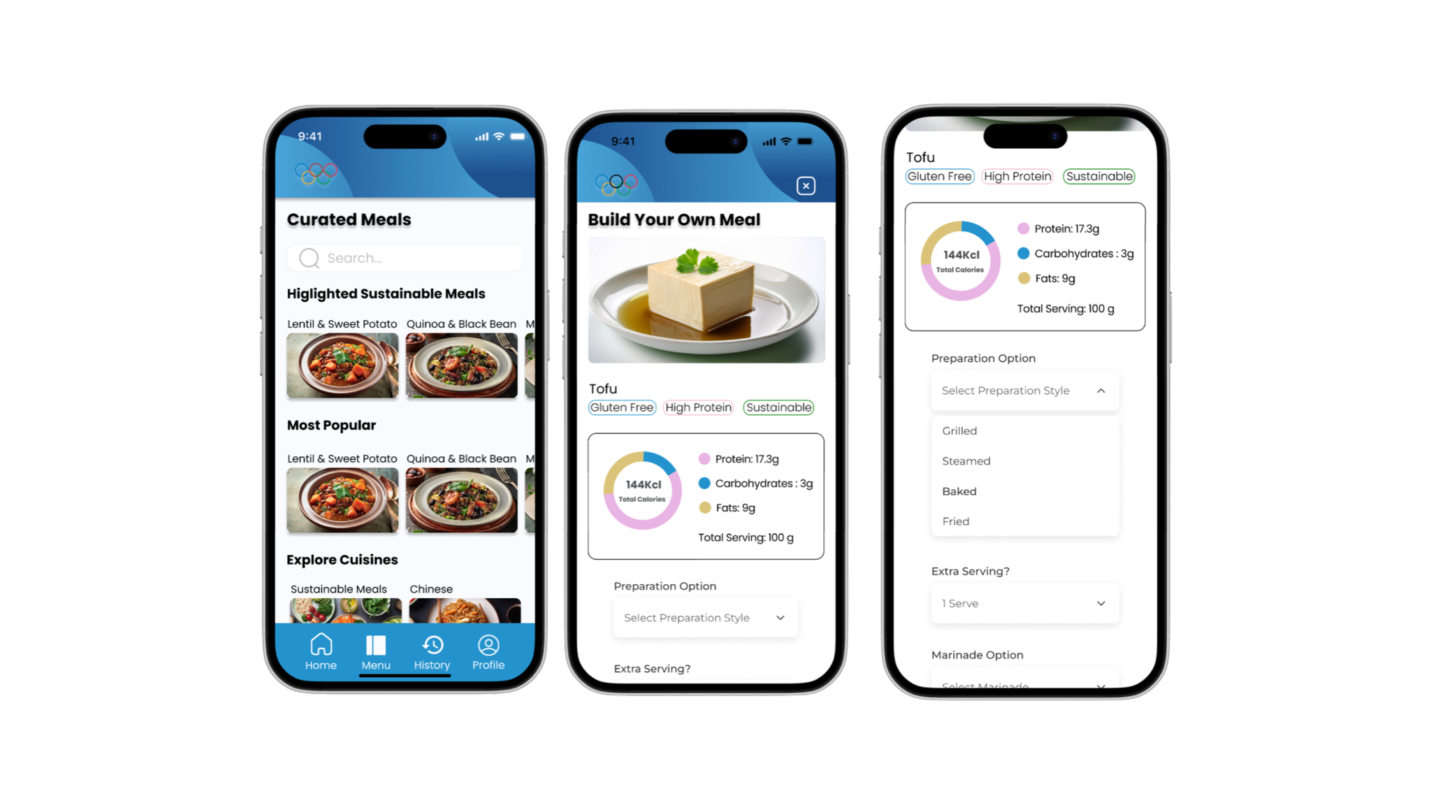 Curated meals and build-your-own customisation