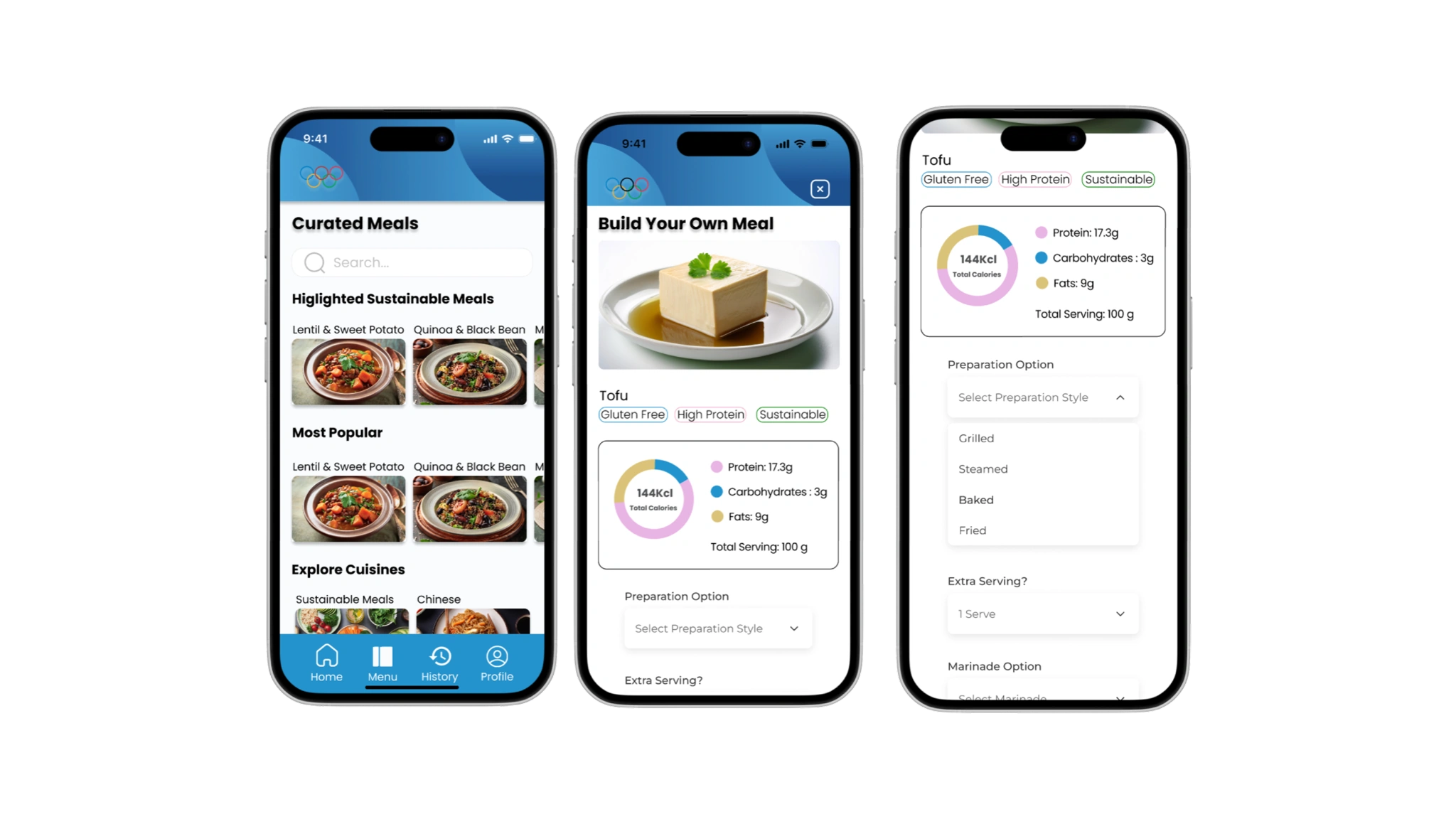 Curated meals and build-your-own customisation